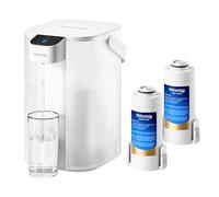 Waterdrop Instant Electric Water Filter Jug with 2 3-Months Filter, 3.5L Countertop Water Filter System, Reduces Chlorine, Lead, Mercury, Reduce PFAS, PFOA/PFOS, 757 Litres, White (2 Filter Included)