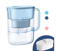 Waterdrop Lucid Water Filter Jug with 1?90 Days Filter, 3.5L, Reduces Fluoride, Chlorine and More, NSF Certified, BPA Free, Blue (Replacement Filter: