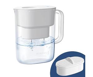 Waterdrop Lucid Water Purifier Water Filter Jug with 1×90 Days Filter, 3.5L, Reduces Fluoride, Chlorine and More, NSF Certified, BPA Free, White (Replacement Filter: WD-PF-01A Plus)