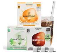 waterdrop® Microdrink Fizzy Drinks Set - Cola - Orange - Lime - Water Flavouring - Hydration Tablet - 36 Sugar Free Drink Cubes - Enriched with Vitamin C and B