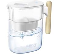 Waterdrop PT-04C Chubby Water Filter Jug, 3.5L, 3 Months, Wooden Handle | NSF Certified, 200-Gallon Long-Life Filter, Reduces Fluoride, Chlorine and More, BPA Free, Sturdy Wooden Handle, Clear