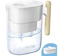 Waterdrop PT-04W Chubby Water Filter Jug, 3 Months Filter, 3.5L, NSF Certified, Reduces Fluoride, Chlorine and More, BPA Free, Sturdy Wooden Handle, White