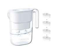 Waterdrop PT-05W Elfin Water Filter Jug, Annual pack, 2.5L, NSF Certified | 200 Gallon, 5X Longer Filter Life, Fridge-Friendly, Reduces Lead, Fluoride, Chlorine and More, BPA Free, White with 4 Filters