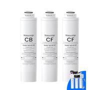 Waterdrop RT-2CFCB Filter, Replacement Filter for Waterdrop T3-C Tankless Reverse Osmosis Water Filtration System (2CF+1CB), 1-Year Combo Pack