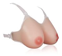 Waterdrop Silicone Breast Form, Strap-on Nipple False Boob Bust Enhancer, Fake Boobs False Breasts, Crossdresser Transgender Bra skin color-1200g