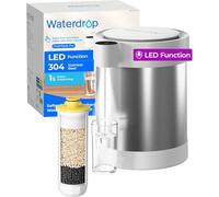 Waterdrop Stainless Steel with UV-Light Rechargeable Water Filter Dispenser, WD-ED09W 5.3L Large 3 Months Soften Water Electric Jug, Reduce Calcium, Magnesium and other 70+ Contaminants