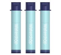 Waterdrop Water Filter Camping, 0.1 Micron Water Filtration System, 3 Pack Water Filter Outdoor Drinking Water Purifier for Emergency Hiking Travel (Light Blue)