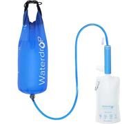 Waterdrop Water Filter Camping, Personal Water Filter Straw with Gravity Water Bag, 0.1 Micron Water Filtration System Drinking Water Purifier for Emergency Hiking (Blue)