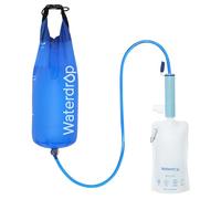 Waterdrop Water Filter Camping, Personal Water Filter Straw with Gravity Water Bag, 0.1 Micron Water Filtration System Drinking Water Purifier for Emergency Hiking (Light Blue)