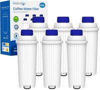 Waterdrop Water Filter, Replacement for DeLonghi Coffee Machine ECAM, Eletta, Dinamica, DLSC002, Magnifica, ETAM Autentica and Various Esam Models (6pcs pack)
