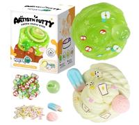 WATERELF 2PC Apple/Ice Cream Scented Putty, Multi-Color Stress Relief Slime/Putty for Kids & Adults, Therapy Fidget Toy, Fun Small Toys inside - 45g*2 (Green/White)