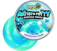 WATERELF Dazzling Putty 90g, Non-Toxic Sensory Putty Slime, Blue-Green Glitter, Creative Toy for Boys&Girls, Stress Relief, Non-Sticky Therapy Toys for Adults - P009