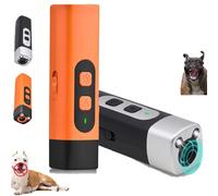Wateresty Anti Bark, Dog Bark Deterrent Devices, 2025 New Portable Bark Shield for Dogs, Ultrasonic Anti Barking Device with Double Flashlight and 3 Frequency Modes (Black+Orange,2PCS)
