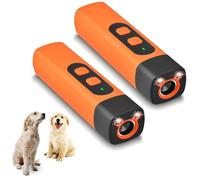 Wateresty Anti Bark, Wateresty Dog Bark Deterrent Device, Double Lights Flashing, Three Speed Frequency Conversion, Stop Barking Dogs Devices for Large and Small Dog (Orange-2pcs)
