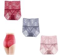 Wateresty Sexy High Waist Pretty Lace Panties, Soft Lace Briefs, High Waist Underwear for Women, Lift The Hips(3*mix-6,3XL)