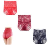 Wateresty Sexy High Waist Pretty Lace Panties, Soft Lace High Waist Underwear for Women, Lift The Hips(3*mix-2,2XL)