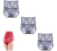 Wateresty Sexy High Waist Pretty Lace Panties, Soft Lace High Waist Underwear for Women, Lift The Hips(3*purple,2XL)