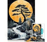 Waterfall And Bonsai Tree Jigsaws for Adults1000 Pieces Brain Memory Game Fine Cut Premium Finishing Engaging Way to Pass Free Hours (38x52cm)