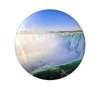 Waterfall and Rainbow Custom 6cm Pin Badge-Iron Tinplate Material,Glossy Laminated,Single Sided Print-for Jackets,Bags