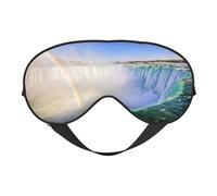 Waterfall and Rainbow Print Satin Sleep Mask & Eye Mask | Deep Dream Sleep Masks for Women & Men | Soft Sleeping Eye Mask to Nourish Skin