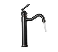 Waterfall Antique Copper Basin Cold and Hot Bathroom Faucet Water Mixer, Single Handle Deck Mounted Tap Classic for Laundry Utility Rv(02 Long)
