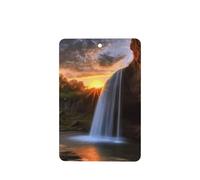 Waterfall At Sunset Car Air Fresheners 6 Pcs, Funny Hanging Car Air Fresheners Cute Long Lasting Scented Mirror Hanging Decoration Ornaments Gift Interior Decor Accessories For Men Women