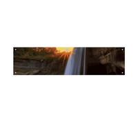 Waterfall at Sunset Large Party Banner Sign Wall Hanging Backdrop Banner Birthday Party Backdrops For New Year Graduation Wedding Birthday Party Decor 120x30cm