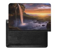 Waterfall at Sunset Passport Holder Vaccine Card Holder Travel Document Organizer Credit Card Organizer for Women/Men