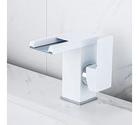 waterfall basin mixer tap led, 3 colors changing waterfall spout, brass mixer tap bathroom sink waterfall, single handle 1 hole waterfall basin mixer, black gold