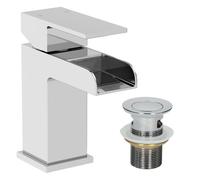 Waterfall Basin Sink Mono Mixer Tap Bathroom Slotted Waste Chrome Single Lever