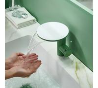 Waterfall Basin Taps 360° Rotation Single Hole Bathroom Sink Taps Can Store Items,Green