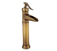 Waterfall Basin Taps Single Handle Retro Bathroom Mixer Tap Basin Hot and Cold High Rise Bathroom Tap Retro Black (Antique) (Retro Black) LWX