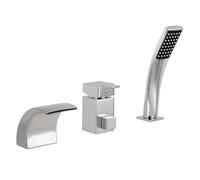 Waterfall Bath Taps Chrome Plating 2 Mode Single Lever Bath Shower Mixer Tap with Handheld Showers,Chrome Plated