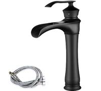 Waterfall Bathroom Basin Mixer Tap, Tall Sink Tap for Counter-top Basin