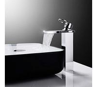 Waterfall Bathroom Basin Tall Faucets Chrome Brass Faucet Basin Tap Single Handle Tap Mixer Taps