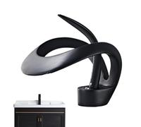 Waterfall Bathroom Faucet Vanity Tap with 2 Water Supply Hoses Creative Widespread Modern Single Handle