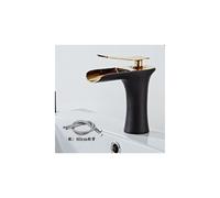 Waterfall Bathroom Faucet, Waterfall Spout Solid Brass Tall Vessel Sink Faucet with Single Hole Design, Mixer Tap for Lavatory Vanity with Hot and Col