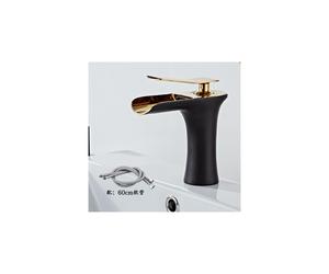 Waterfall Bathroom Faucet, Waterfall Spout Solid Brass Tall Vessel Sink Faucet with Single Hole Design, Mixer Tap for Lavatory Vanity with Hot and Col