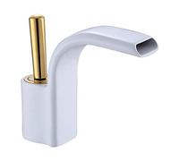 Waterfall Bathroom Sink Faucet Basin Taps Bathroom Hot and Cold Brass Bathroom Faucet Suitable for Bathroom Washbasin-White A