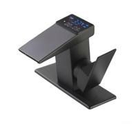 Waterfall Bathroom Sink Faucet, Modern LED Equipped Bath Tap Providing Real Time Temp Information for Stress, Time Display Faucet Hot and Cold Water(Black)
