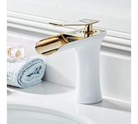 Waterfall Bathroom Sink Mixer Tap - White Single Hole Faucet, Modern Design, Stylish Bathroom Tap, Durable & Easy to Install, Perfect for Home & Commercial Use