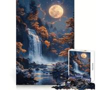 Waterfall by Moonlight Adult Jigsaw1000 Pieces Clear Thinking Restful Escape Precise Edges (38x26cm)