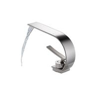 Waterfall c Crescent Moon Curved hot and Cold Faucet washbasin Bathroom Toilet wash Basin Under for Home Dragon(Gun Grey)