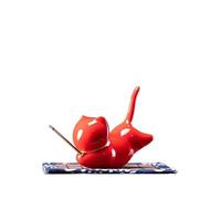 Waterfall Ceramics Cute Cat Statue Burner Creative Stick Censer Tea Ceremony Ornaments Home Decoration Accessories Backflow Incense Burner(B)