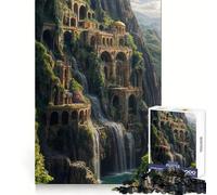 Waterfall Cityscape with Arches And Architecture 1000 Pieces Jigsaw Puzzles for Teenagers Smart Exercise Leisure Activity Seamless Lock Birthday Gift (38x52cm)
