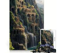 Waterfall Cityscape with Arches And Architecture Jigsaw Puzzles for Adults 1000 Piece Mental Workout Quiet Enjoyment Xmas Gift (38x26cm)