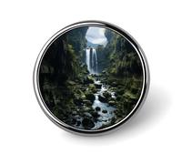 Waterfall Cliff Round Badge 25mm/1 Inch Metal Buttons Round Badge Pin Button Parts Classic Pin Holders Buttons for Shirts Clothes Individualistic Brooch