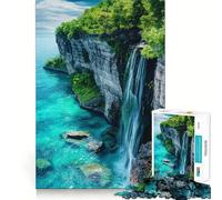 Waterfall Cliffside 1000 Piece Adult Puzzles Logic Puzzle Play Precision Cut Smooth Edges for Family Gatherings (50x75cm)