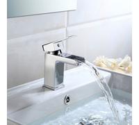 Waterfall Cloakroom Basin Mono Mixer Nes Home Metallic Silver One Size
