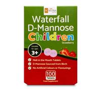 Waterfall D-Mannose for Children Birch D-Mannose & Natural Strawberry Juice Powder for Boys & Girls 3 Years + | 250mg Tablets - 100 Count